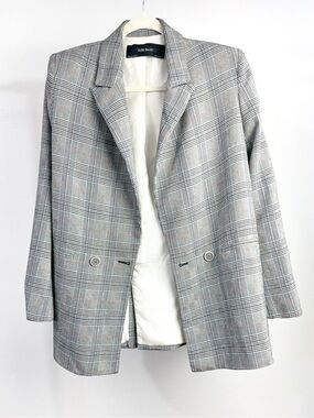 Zara Tailored Check Blazer Size M